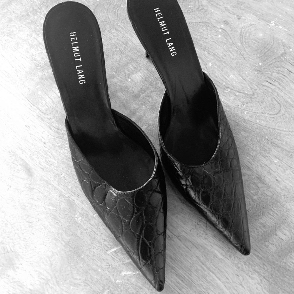 Black Helmut Lang mules